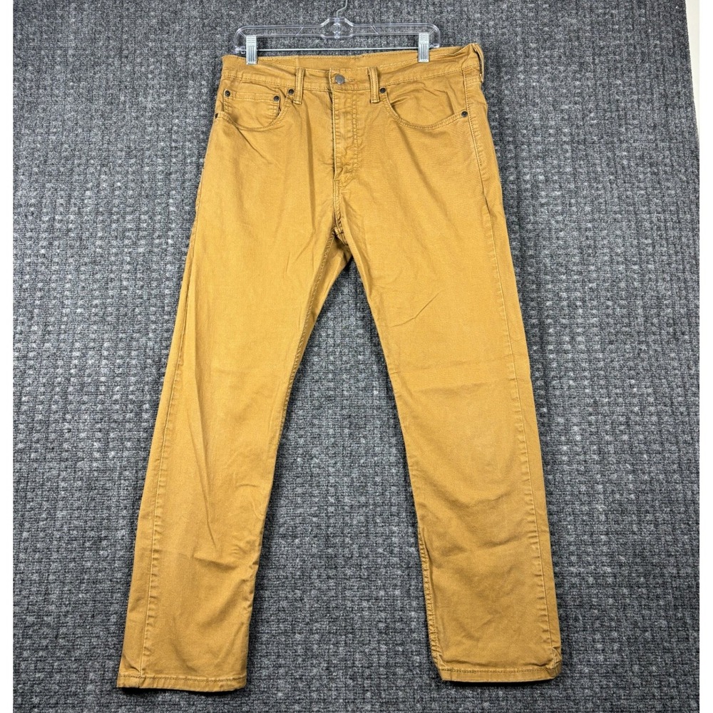 Levis 502 Taper Fit Pants Stretch Cotton Brown 34x28